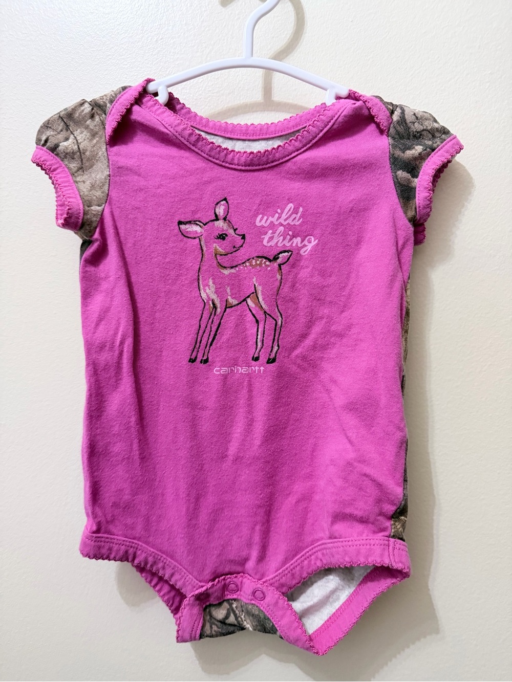 Carhartt Real Tree Camouflage Pink Wild Thing Body Suit Onesie Girls 6 months